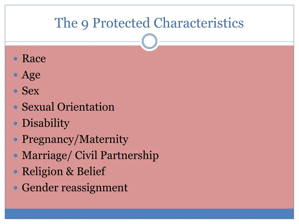 the 9 protected characteristics