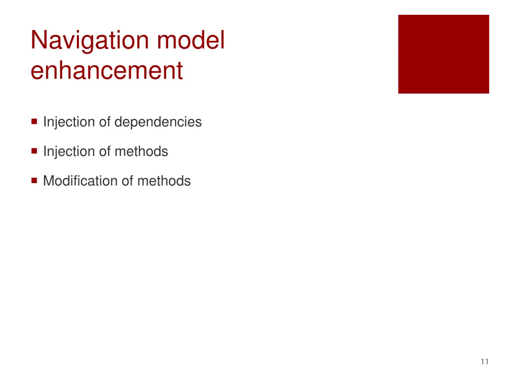 navigation model enhancement