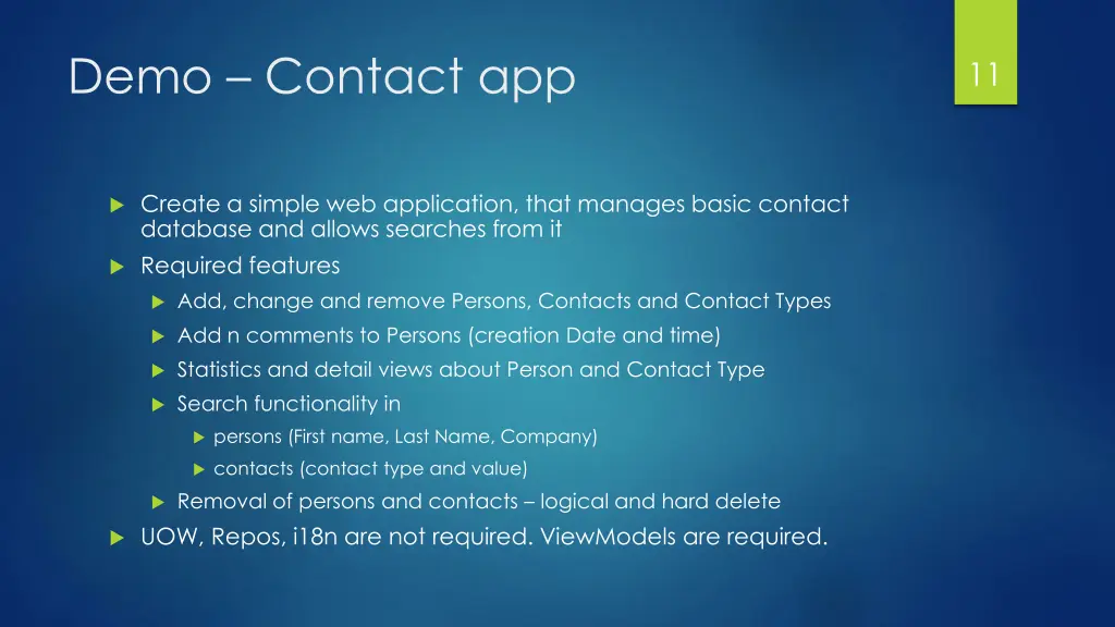 demo contact app