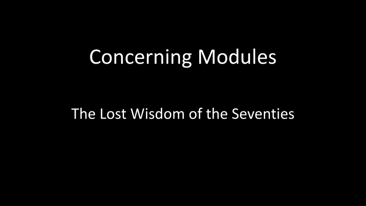 concerning modules