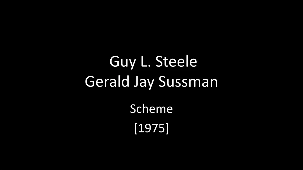 guy l steele gerald jay sussman