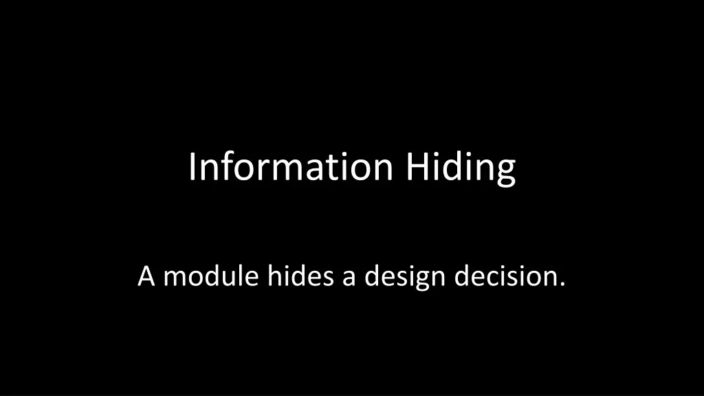 information hiding