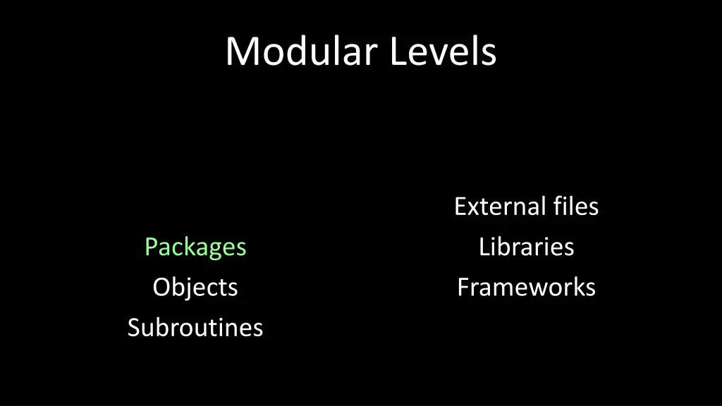 modular levels 2