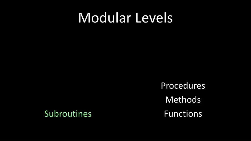 modular levels