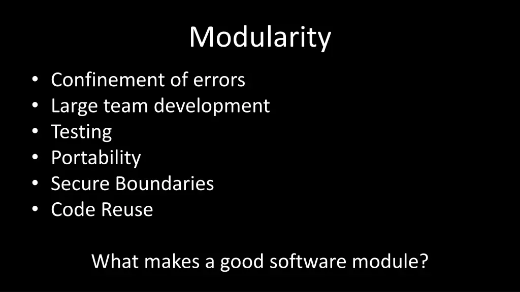 modularity