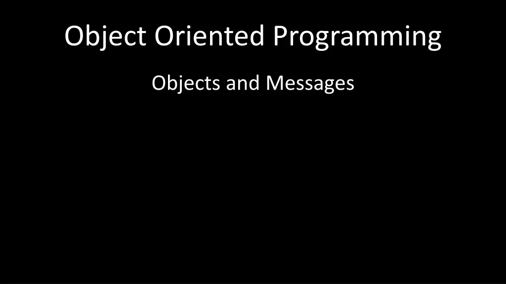 object oriented programming 1