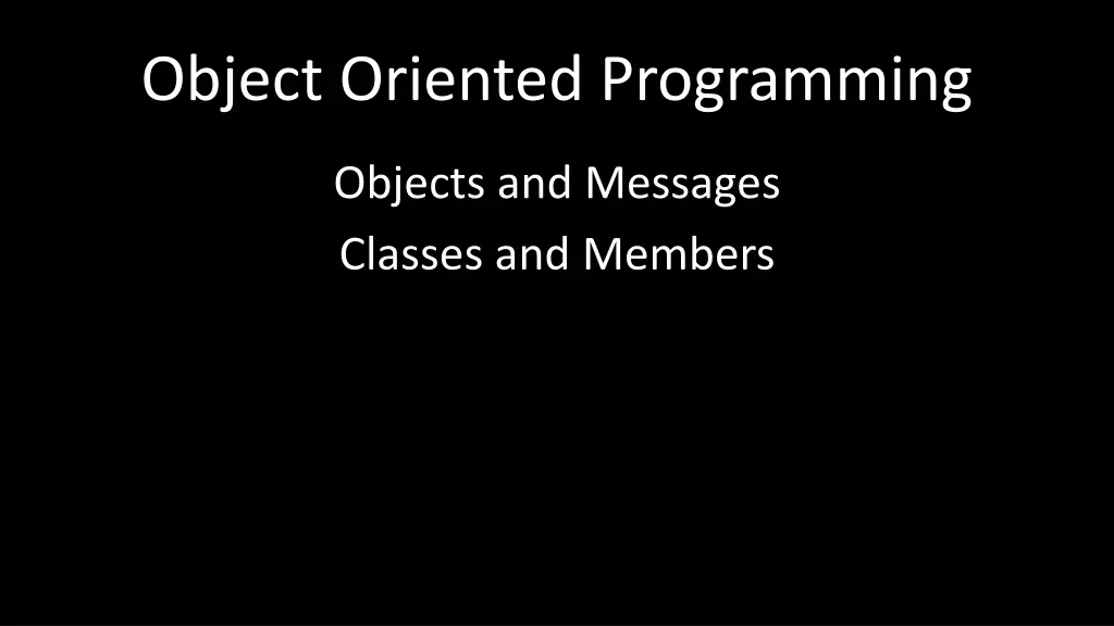 object oriented programming 2