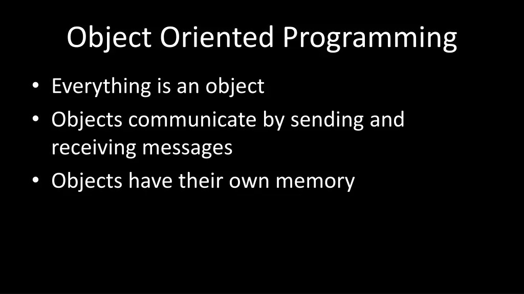 object oriented programming