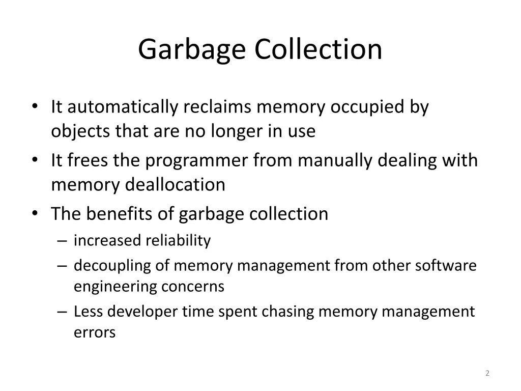 garbage collection