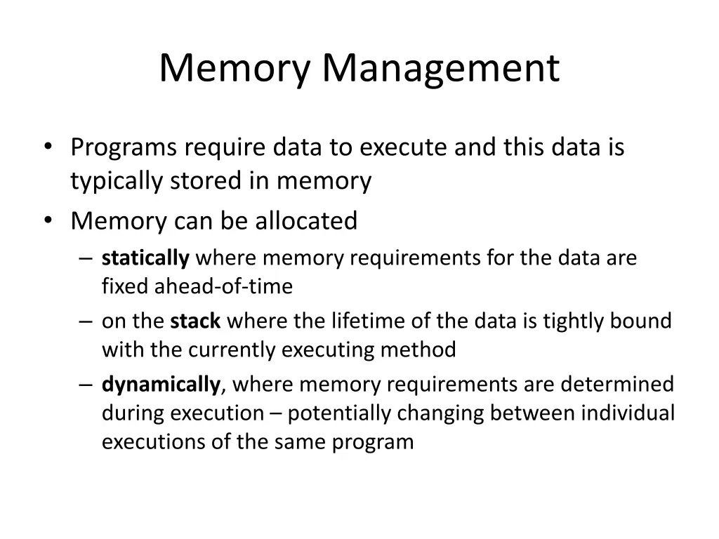 memory management