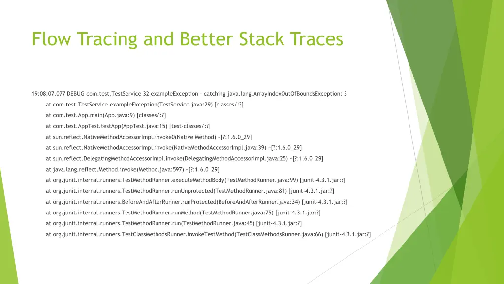 flow tracing and better stack traces