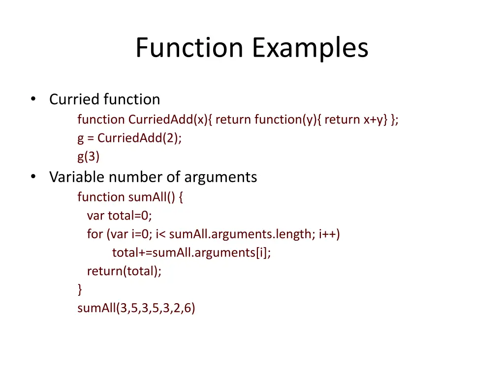 function examples