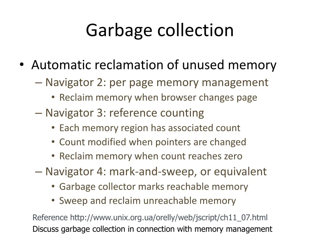 garbage collection