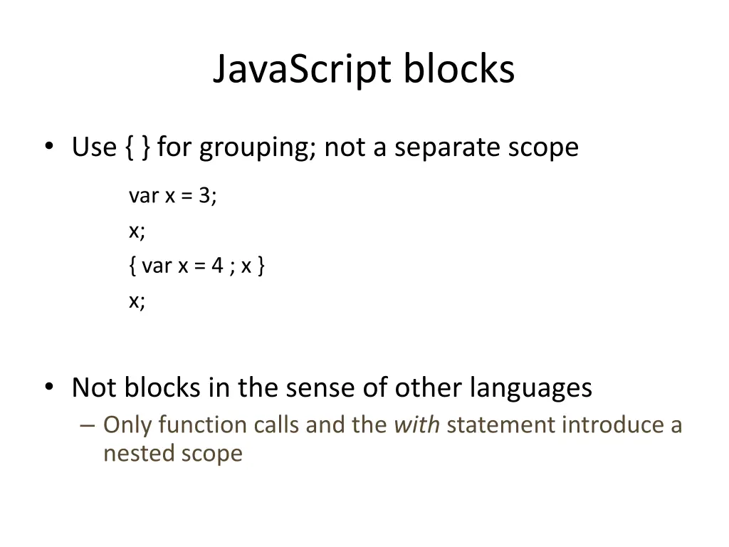 javascript blocks