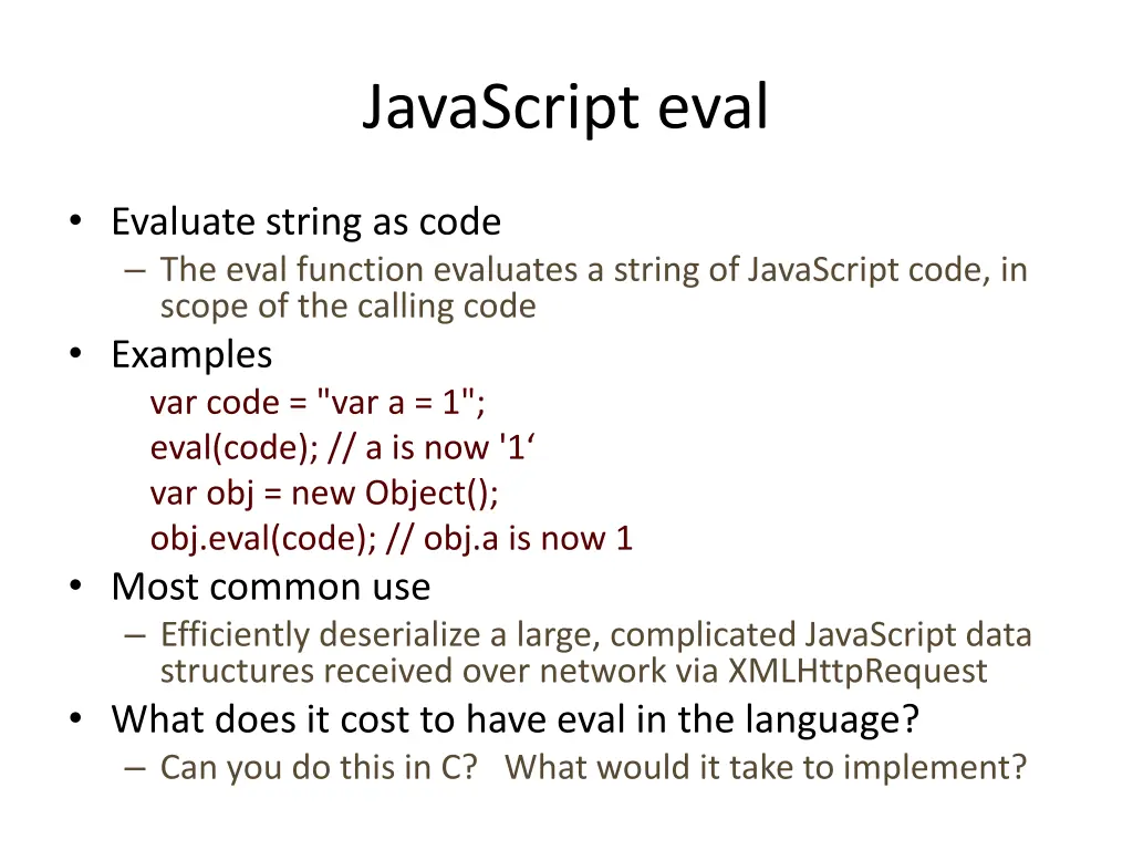 javascript eval