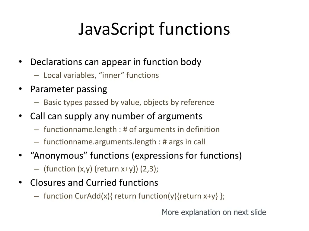 javascript functions