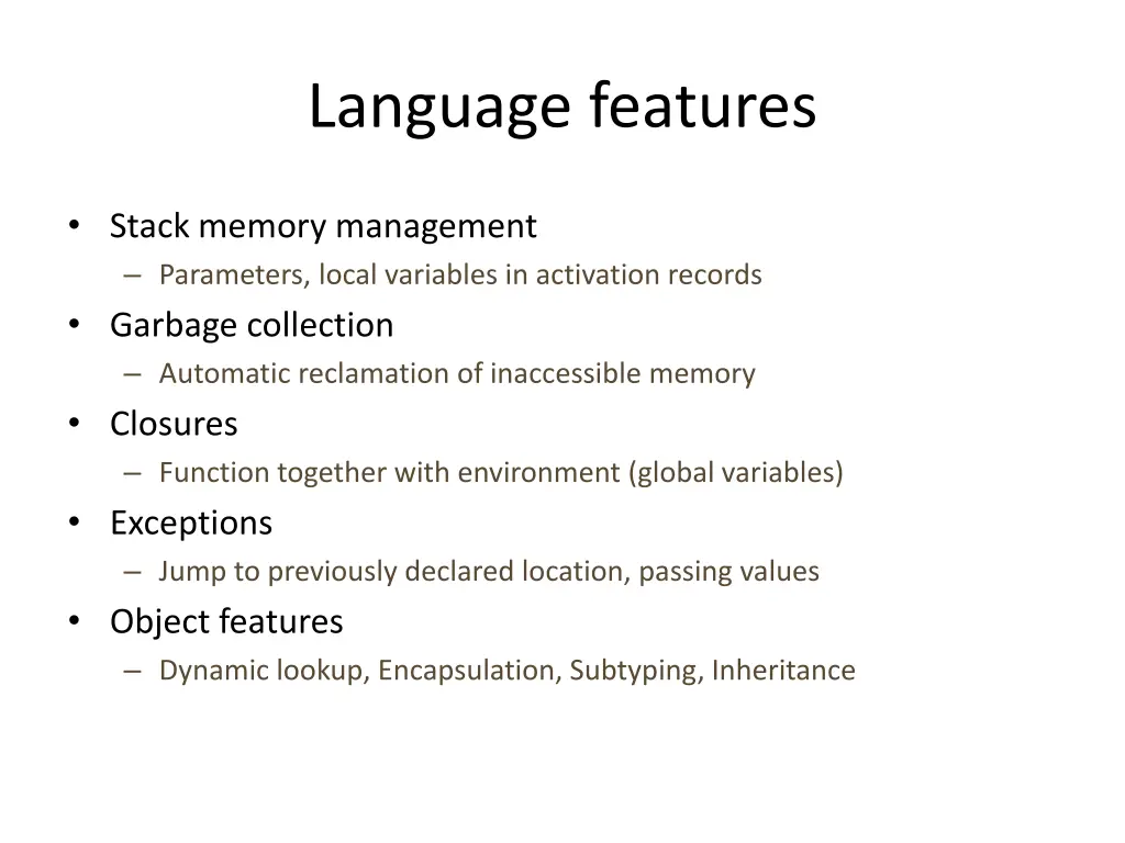 language features