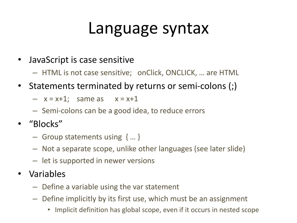 language syntax