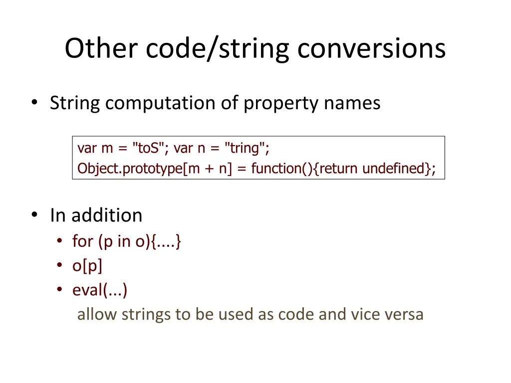 other code string conversions