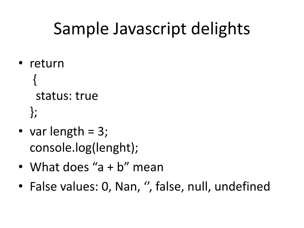 sample javascript delights