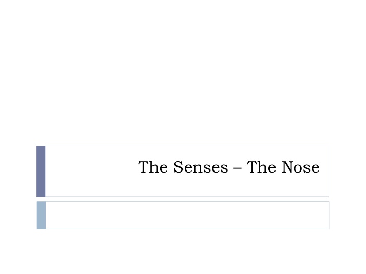 the senses the nose