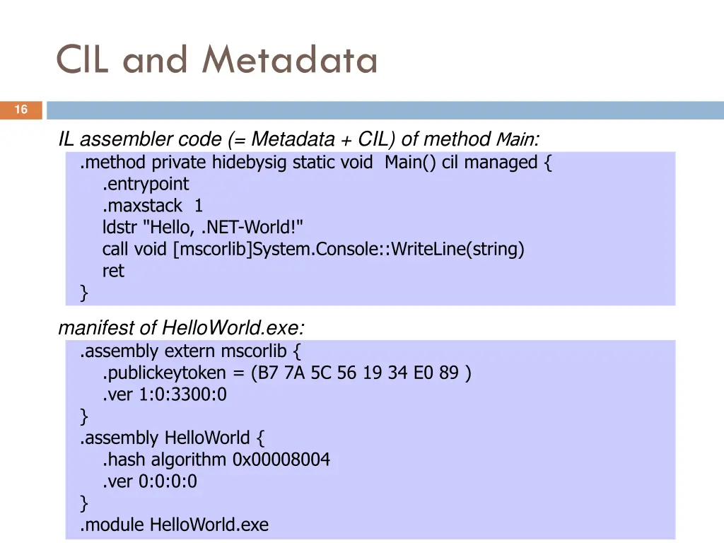 cil and metadata