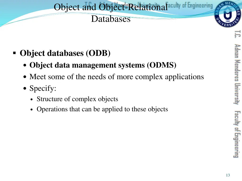 object and object relational databases