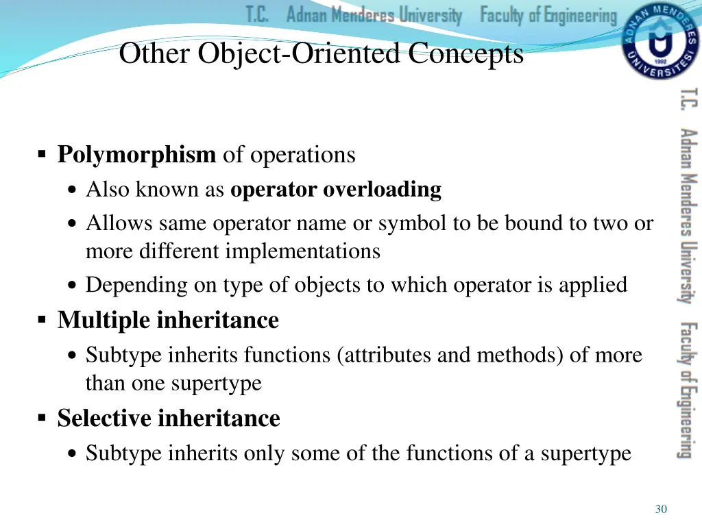 other object oriented concepts