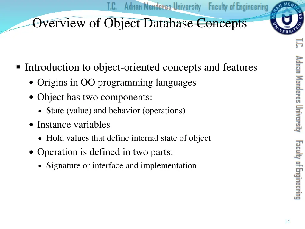 overview of object database concepts