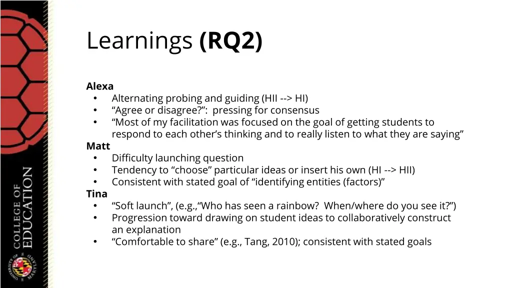 learnings rq2