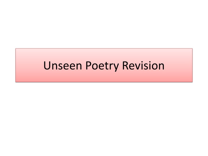 unseen poetry revision