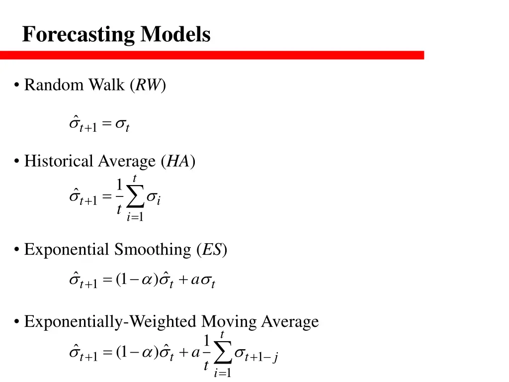 forecasting models