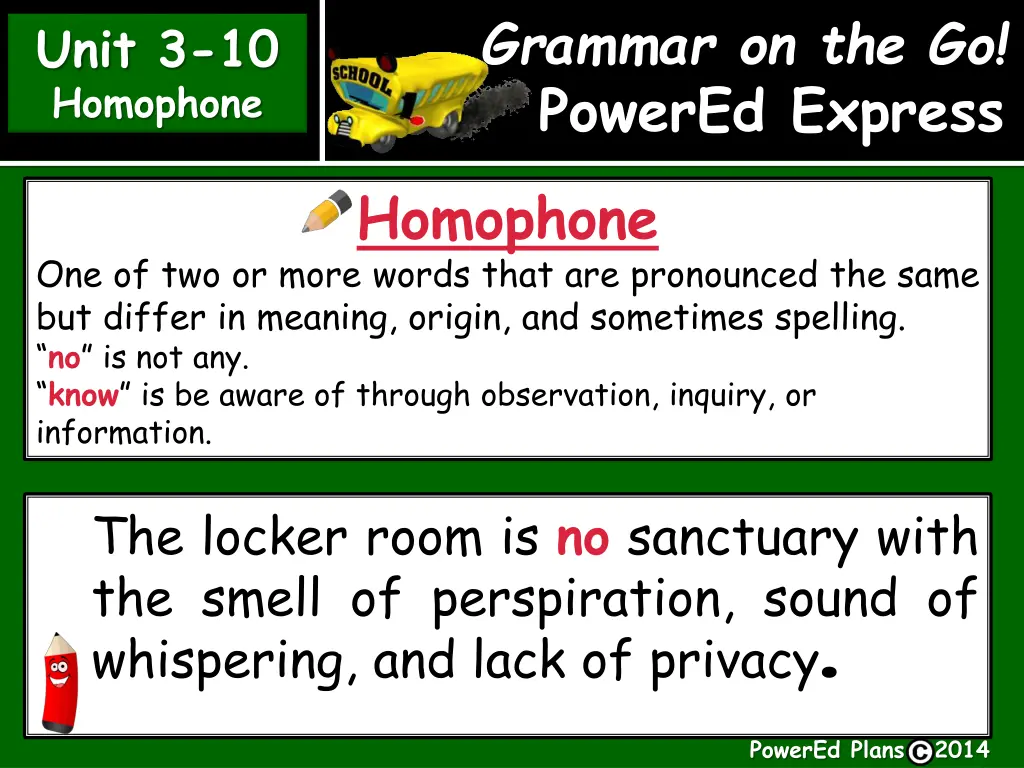 grammar on the go powered express homophone