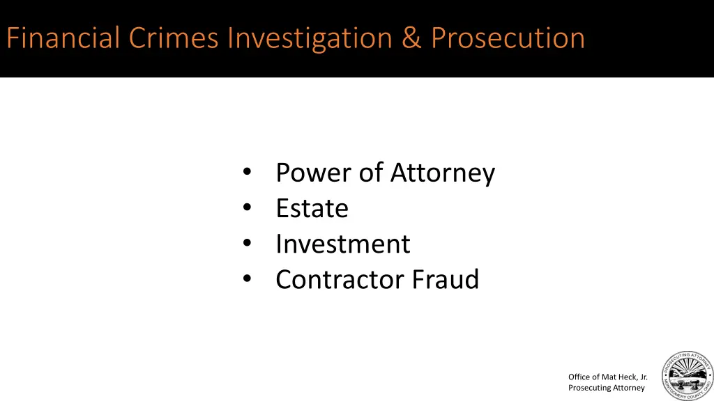 financial crimes investigation prosecution