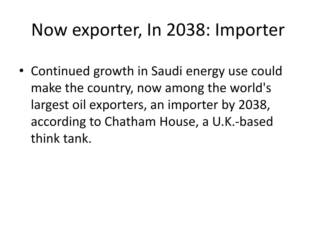 now exporter in 2038 importer