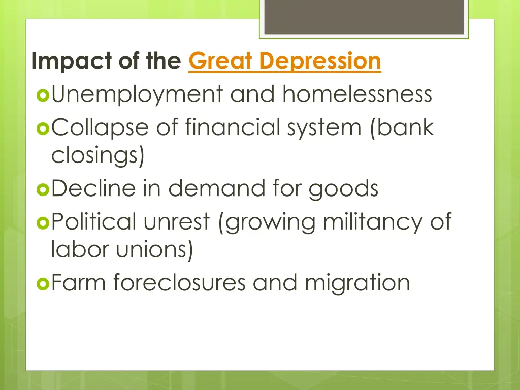 impact of the great depression unemployment