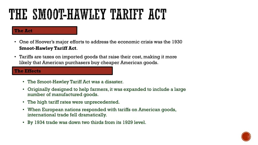 the smoot hawley tariff act