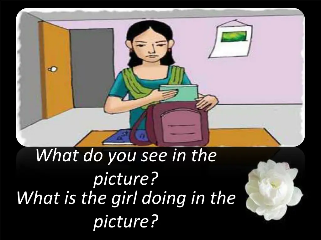 what do you see in the picture what is the girl