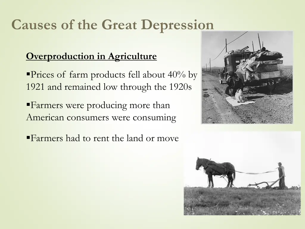 causes of the great depression