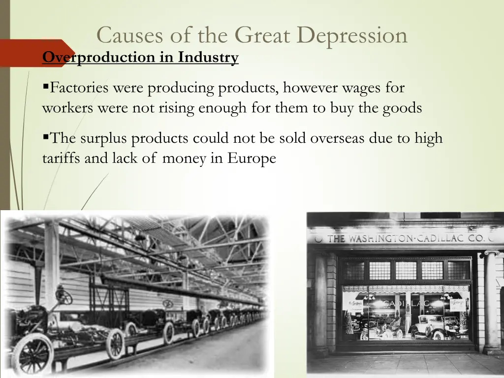 causes of the great depression overproduction