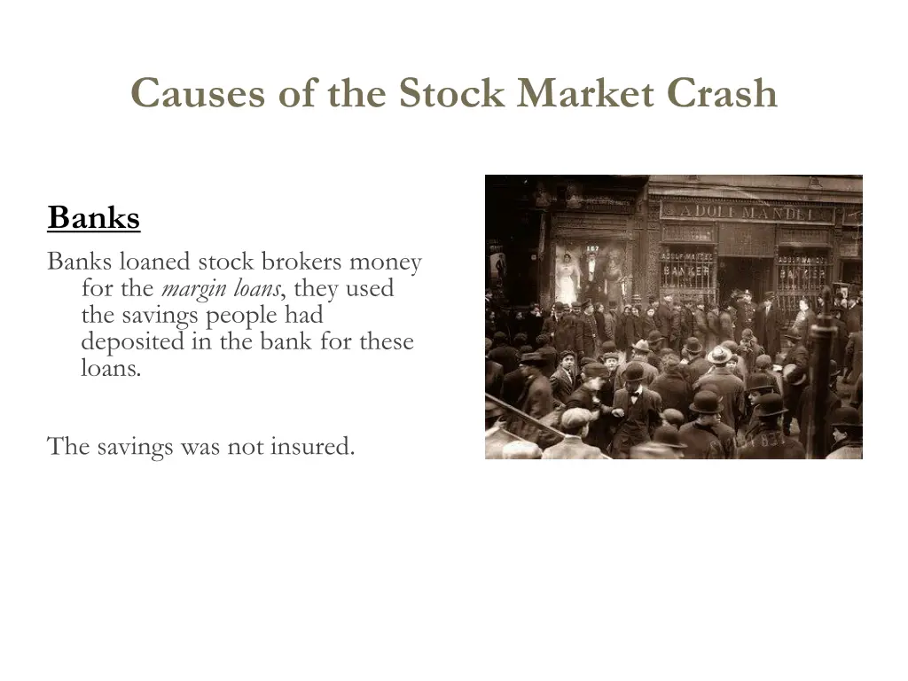 causes of the stock market crash 2