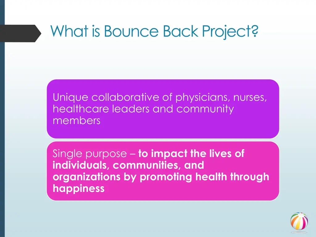 what is bounce back project