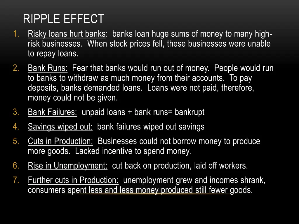 ripple effect risky loans hurt banks banks loan