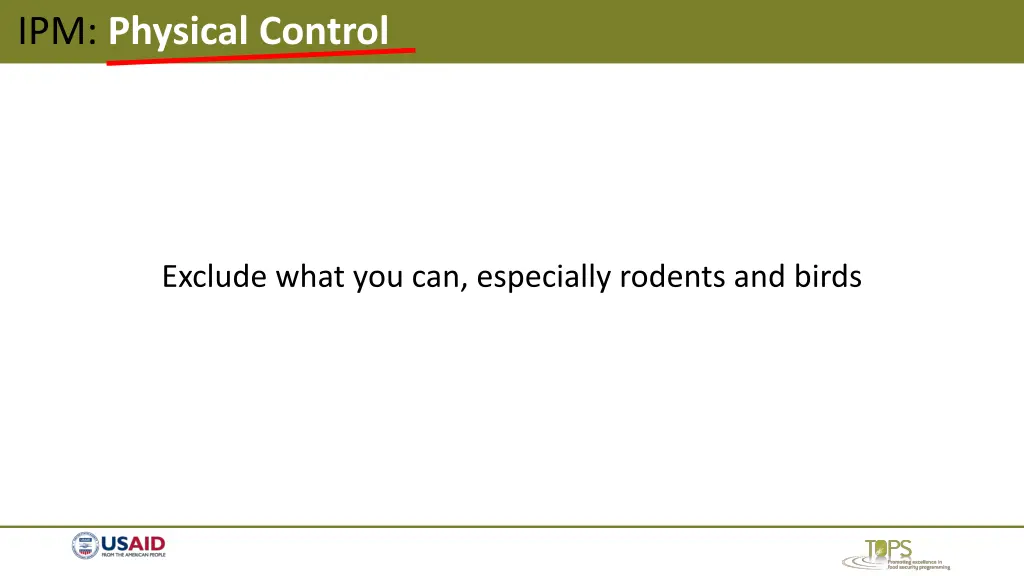 ipm physical control