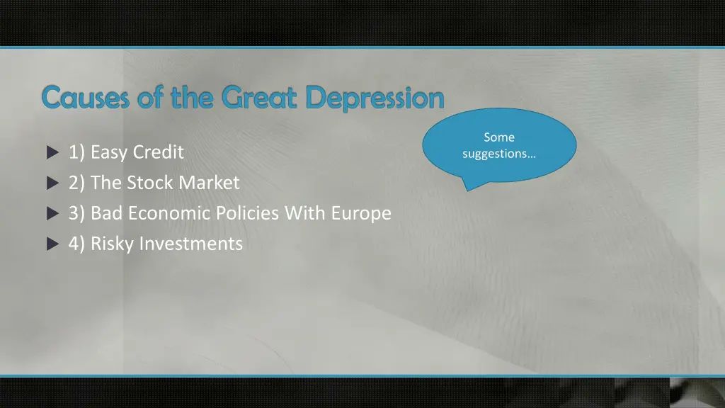 causes of the great depression