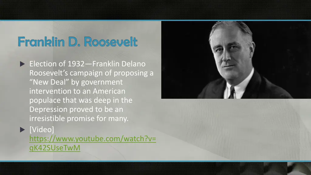 franklin d roosevelt