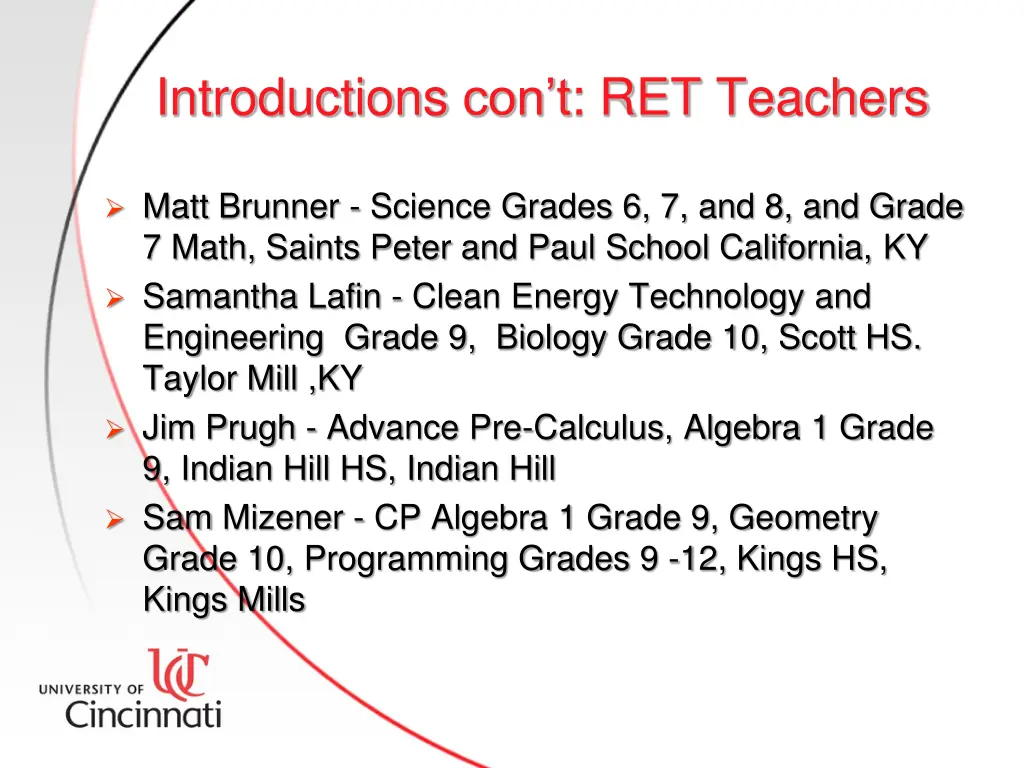 introductions con t ret teachers