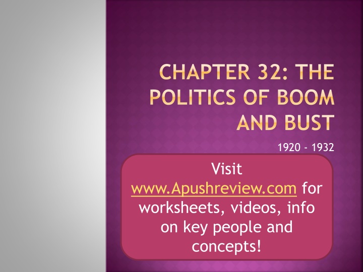 chapter 32 the politics of boom and bust