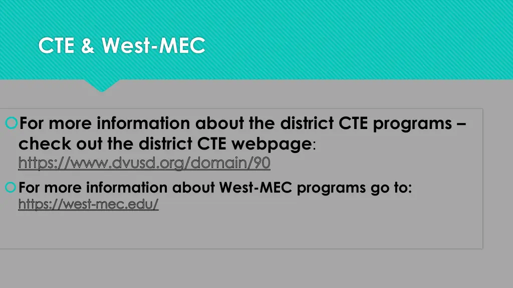 cte west mec