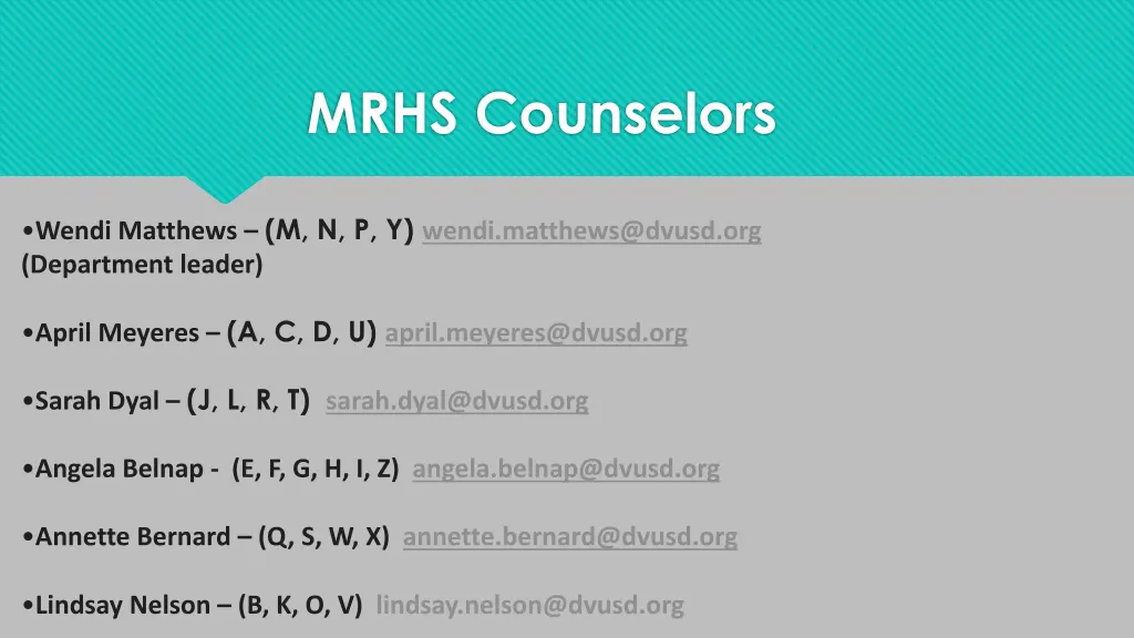 mrhs counselors